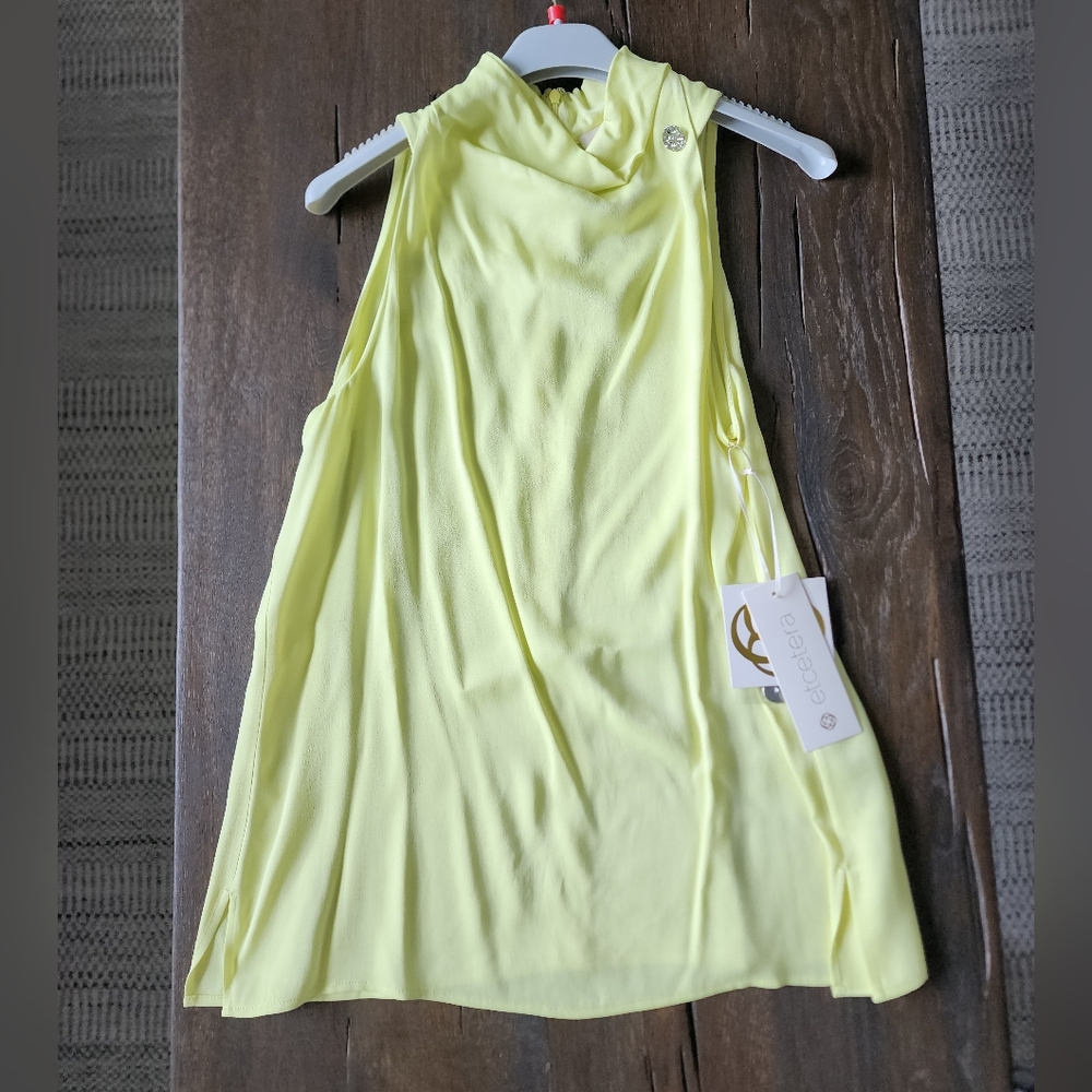 NWT Etcetera Sleeveless Blouse in Celery Size 12